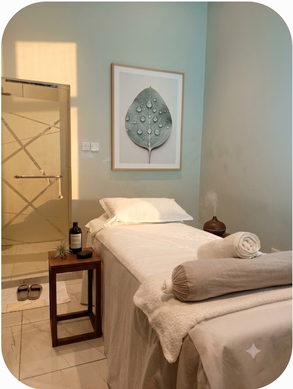 Sage spa treatment room